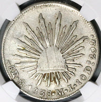 1838-Mo ML NGC XF 40 Mexico 8 Reales Cap Rays Scarce Silver Coin (25092701C)