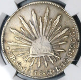 1838-Mo NGC XF Mexico 8 Reales Cap Rays Scarce Silver Coin (24052502C)