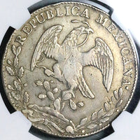 1838-Mo NGC XF Mexico 8 Reales Cap Rays Scarce Silver Coin (24052502C)
