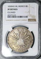 1838-Mo NGC XF Mexico 8 Reales Cap Rays Scarce Silver Coin (24052502C)