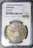 1838-Mo NGC XF Mexico 8 Reales Cap Rays Scarce Silver Coin (24052502C)