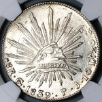 1839-Go NGC AU 58 Mexico 8 Reales Guanajuato Die Clash Error Coin (23120402C)