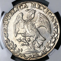 1839-Go NGC AU 58 Mexico 8 Reales Guanajuato Die Clash Error Coin (23120402C)