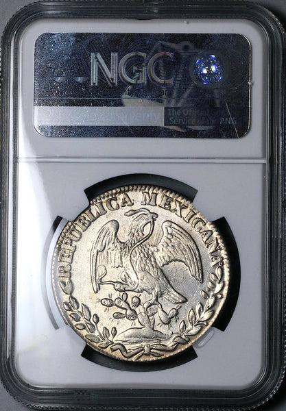 1839-Go NGC AU 58 Mexico 8 Reales Guanajuato Die Clash Error Coin 
