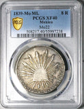 1839-Mo PCGS XF 40 Mexico 8 Reales Scarce Cap Rays Silver Coin (26012202C)