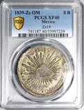 1839-Zs PCGS XF 40 Mexico 8 Reales Zacatecas Cap Rays Silver Coin (26010205C)