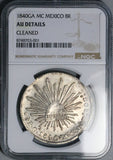 1840-Ga NGC AU Mexico 8 Reales Guadalajara Cap Rays Rare Silver Coin (26081102C)