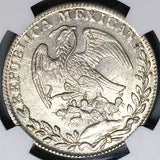 1840/30-Go NGC MS 62 Mexico 8 Reales Guanajuato Overdate Cap Rays Silver Coin (24061502C)