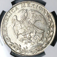 1840/30-Go NGC MS 62 Mexico 8 Reales Guanajuato Overdate Cap Rays Silver Coin (24061502C)