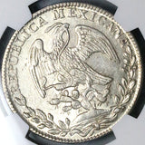 1840/30-Go NGC MS 62 Mexico 8 Reales Guanajuato Overdate Cap Rays Silver Coin (24061502C)