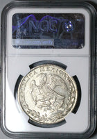 1840/30-Go NGC MS 62 Mexico 8 Reales Guanajuato Overdate Cap Rays Silver Coin (24061502C)