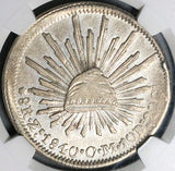 1840-Zs NGC AU 50 Mexico 8 Reales Zacatecas Cap Rays Silver Coin (24032901C)