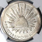 1840-Zs NGC AU 50 Mexico 8 Reales Zacatecas Cap Rays Silver Coin (24032901C)