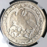 1840-Zs NGC AU 50 Mexico 8 Reales Zacatecas Cap Rays Silver Coin (24032901C)