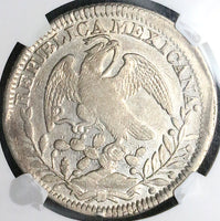 1840-Zs NGC AU 50 Mexico 8 Reales Zacatecas Cap Rays Silver Coin (24032901C)
