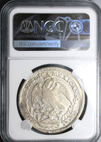 1840-Zs NGC AU 50 Mexico 8 Reales Zacatecas Cap Rays Silver Coin (24032901C)