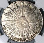 1842/31-Do NGC MS 61 Mexico 8 Reales Durango Mint Rare Overdate Silver Coin POP 1/1 (24070901C)