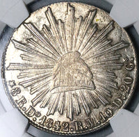 1842/31-Do NGC MS 61 Mexico 8 Reales Durango Mint Rare Overdate Silver Coin POP 1/1 (24070901C)