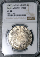 1842/31-Do NGC MS 61 Mexico 8 Reales Durango Mint Rare Overdate Silver Coin POP 1/1 (24070901C)