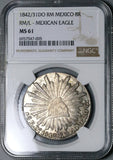 1842/31-Do NGC MS 61 Mexico 8 Reales Durango Mint Rare Overdate Silver Coin POP 1/1 (24070901C)