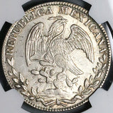 1842-Go PM NGC MS 62 Mexico 8 Reales Guanajuato Cap Rays Silver Coin (23062701D)