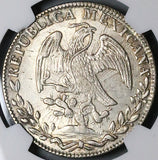 1842-Go PM NGC MS 62 Mexico 8 Reales Guanajuato Cap Rays Silver Coin (23062701D)