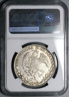 1842-Go PM NGC MS 62 Mexico 8 Reales Guanajuato Cap Rays Silver Coin (23062701D)