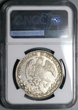 1842-Go PM NGC MS 62 Mexico 8 Reales Guanajuato Cap Rays Silver Coin (23062701D)