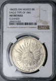 1842-Zs NGC AU Mexico 8 Reales Zacatecas Eagle 1841 Rare Silver Coin (23041601D)