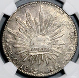 1843-Ca NGC AU 58 Mexico 8 Reales Chihuahua Mint Rare Silver Coin (26102601C)