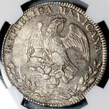 1843-Ca NGC AU 58 Mexico 8 Reales Chihuahua Mint Rare Silver Coin (26102601C)