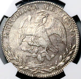 1843-Ca NGC AU 58 Mexico 8 Reales Chihuahua Mint Rare Silver Coin (26102601C)