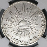 1843-Ca NGC XF Mexico 8 Reales Chihuahua Mint Rare Silver Coin (24042801C)