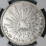 1843-Ca NGC XF Mexico 8 Reales Chihuahua Mint Rare Silver Coin (24042801C)