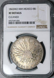 1843-Mo NGC XF Mexico 8 Reales Cap Rays Silver Coin (24040701C)