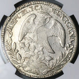 1844/35-Do NGC AU Mexico 8 Reales Durango Rare Overdate Silver Coin (24080701C)