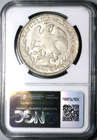 1844-Zs NGC AU 58 Mexico 8 Reales Zacatecas Cap Rays Silver Coin (24010604D)