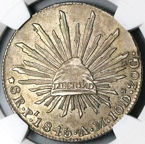 1845-Pi NGC XF 45 Mexico Silver 8 Reales Potosi Mint Scarce Coin (24040402C)