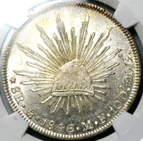 1846-Mo NGC MS 62 Mexico 8 Reales Near PL Cap Rays Mint State Silver Coin (24080101C)