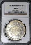 1846-Mo NGC MS 62 Mexico 8 Reales Near PL Cap Rays Mint State Silver Coin (24080101C)