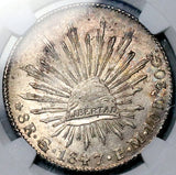 1847-Go NGC MS 61 Mexico 8 Reales Guanajuato Cap Rays Silver Coin (26083002C)
