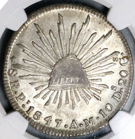 1847-Pi NGC MS 63 Mexico Silver 8 Reales Potosi Mint Rare Silver Coin (25040202D)