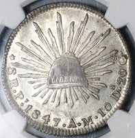 1847-Pi NGC MS 63 Mexico Silver 8 Reales Potosi Mint Rare Silver Coin (25040202D)