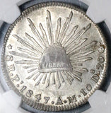 1847-Pi NGC MS 63 Mexico Silver 8 Reales Potosi Mint Rare Silver Coin (25040202D)