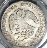 1848-Mo GC PCGS UNC Mexico 8 Reales Rare Cap Rays Silver Coin (23091801C)