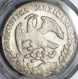 1848-Mo GC PCGS UNC Mexico 8 Reales Rare Cap Rays Silver Coin (23091801C)