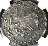 1848-Pi NGC AU Mexico 8 Reales Potosi Mint Rare Cap Rays Silver Coin (24102003C)
