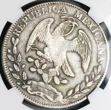 1848/7-Zs NGC VF 35 Mexico 8 Reales Cap Rays Rare Zacatecas Mint Overdate Silver Coin (25092702C)
