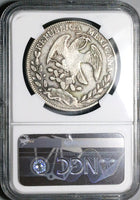 1848/7-Zs NGC VF 35 Mexico 8 Reales Cap Rays Rare Zacatecas Mint Overdate Silver Coin (25092702C)