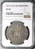 1851/41-Ca NGC XF 45 Mexico 8 Reales Chihuahua Mint Rare Silver Coin POP 1/2 (24050505C)